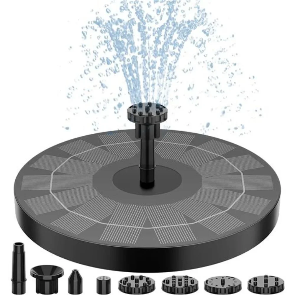 2.5W Solar BirdBath Fountain Pump,Solar Fountain Pump for BirdBath with 6Nozzles
